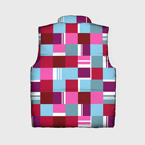 Женский жилет Ретро квадраты вишнёвые / 3D-Красный – фото 2