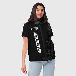 Женский жилет Geely speed на темном фоне со следами шин: по-верт, цвет: 3D-черный — фото 2