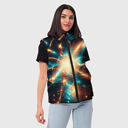 Женский жилет Абстракция сине желтая вспышка, цвет: 3D-красный — фото 2