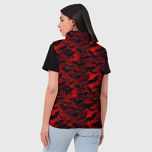 Женский жилет Летучие мыши в красную ночь / 3D-Светло-серый – фото 4