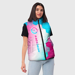 Женский жилет Mercedes neon gradient style по-вертикали, цвет: 3D-черный — фото 2