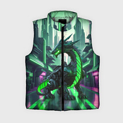 Женский жилет Неоновый зеленый дракон