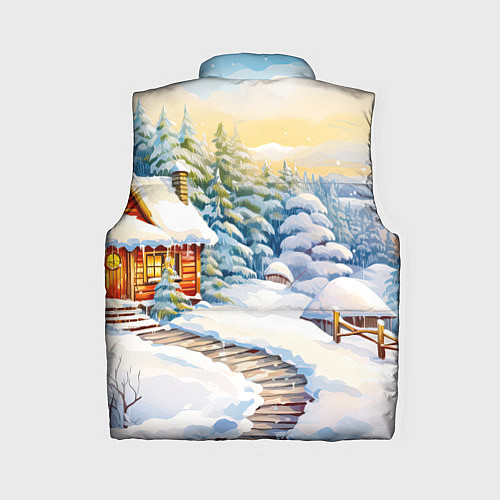 Женский жилет Дорожка к новогоднему дому / 3D-Красный – фото 2