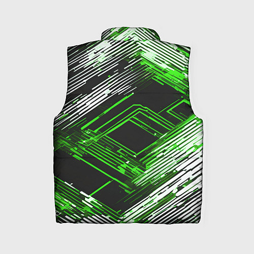 Женский жилет Киберпанк линии белые и зелёные / 3D-Красный – фото 2
