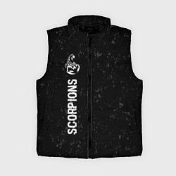 Женский жилет Scorpions glitch на темном фоне по-вертикали, цвет: 3D-черный