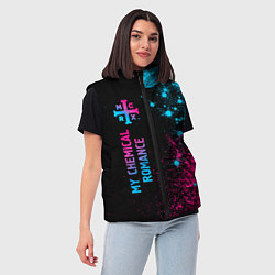 Женский жилет My Chemical Romance - neon gradient по-вертикали, цвет: 3D-черный — фото 2