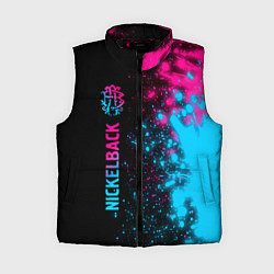 Женский жилет Nickelback - neon gradient по-вертикали, цвет: 3D-черный