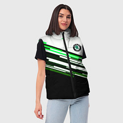 Женский жилет Skoda sport stripes line, цвет: 3D-светло-серый — фото 2