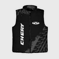 Женский жилет Chery speed на темном фоне со следами шин вертикал, цвет: 3D-черный