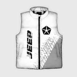 Женский жилет Jeep speed на светлом фоне со следами шин вертикал