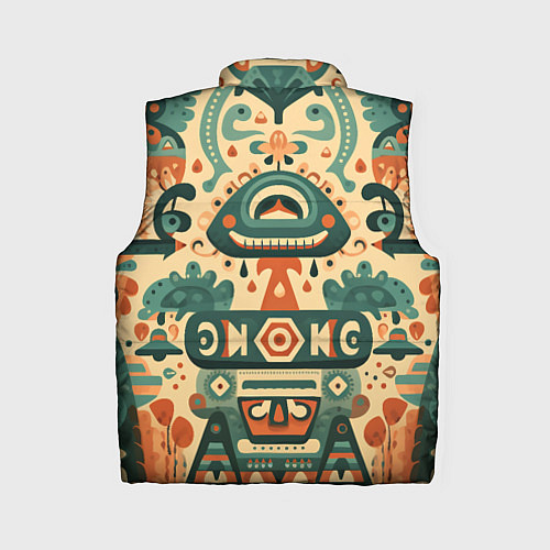 Женский жилет Абстрактный узор в мексиканском фолк-арт стиле / 3D-Красный – фото 2