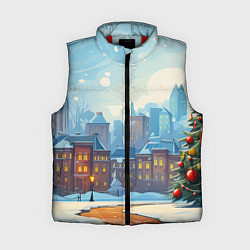 Женский жилет Новогодний город