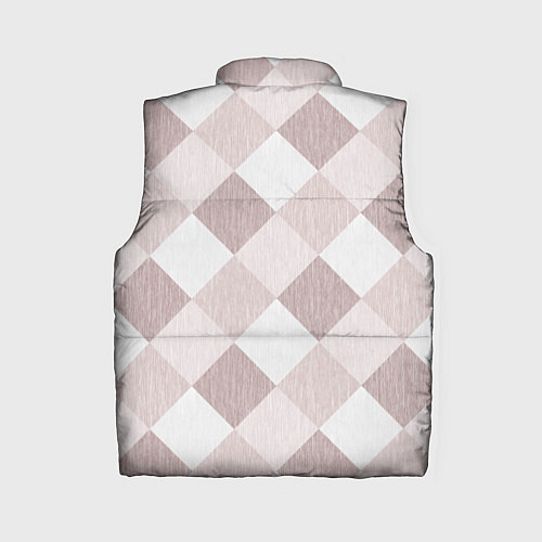 Женский жилет Геометрический светло коричневый узор квадраты / 3D-Красный – фото 2