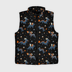 Женский жилет Коллаж драконов, цвет: 3D-черный
