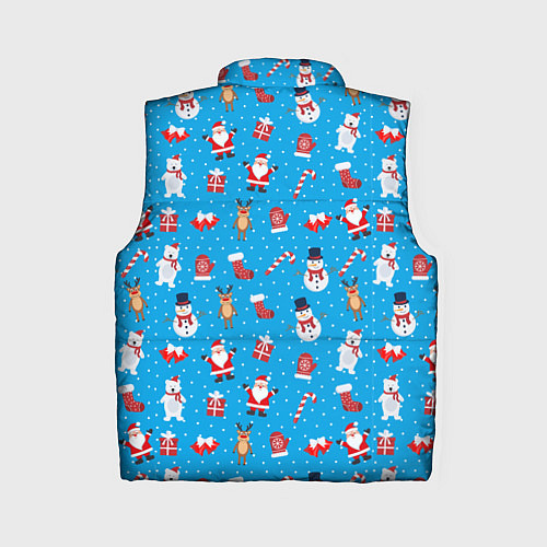Женский жилет Новогодний голубой принт / 3D-Красный – фото 2