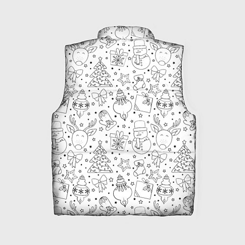 Женский жилет Черно-белый новогодний патерн / 3D-Красный – фото 2