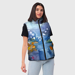 Женский жилет После дождя акварель, цвет: 3D-светло-серый — фото 2