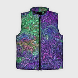 Женский жилет Вьющийся узор фиолетовый и зелёный