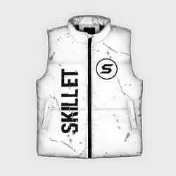 Женский жилет Skillet glitch на светлом фоне вертикально, цвет: 3D-черный