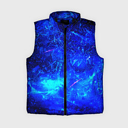 Женский жилет Синий лёд и снежинки, цвет: 3D-черный