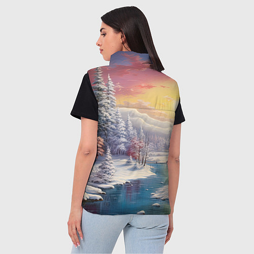 Женский жилет Сказочное сияние нового года / 3D-Светло-серый – фото 4