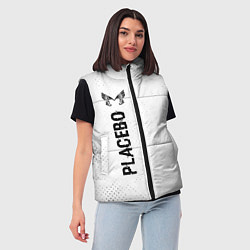 Женский жилет Placebo glitch на светлом фоне по-вертикали, цвет: 3D-черный — фото 2