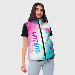 Женский жилет Burzum neon gradient style вертикально, цвет: 3D-черный — фото 2