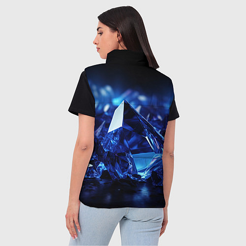 Женский жилет Синие прозрачные алмазы / 3D-Светло-серый – фото 4