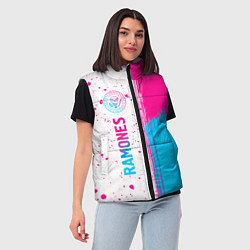 Женский жилет Ramones neon gradient style по-вертикали, цвет: 3D-черный — фото 2