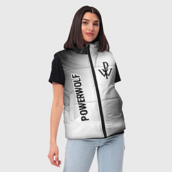 Женский жилет Powerwolf glitch на светлом фоне вертикально, цвет: 3D-черный — фото 2