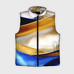 Женский жилет Белая желтая синяя абстракция