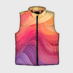 Женский жилет Желтый красный фиолетовый градиент, цвет: 3D-красный