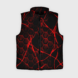 Женский жилет Красные узоры шестиугольник