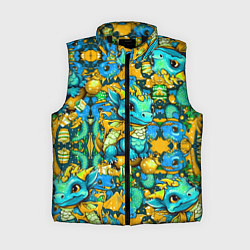 Женский жилет Милые новогодние дракончики, цвет: 3D-черный