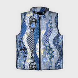 Женский жилет Лоскутные волны, цвет: 3D-черный
