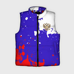 Женский жилет Российский герб на триколоре, цвет: 3D-красный