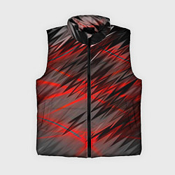 Женский жилет Красные полосы надрезы, цвет: 3D-черный