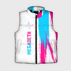 Женский жилет Megadeth neon gradient style по-вертикали, цвет: 3D-черный