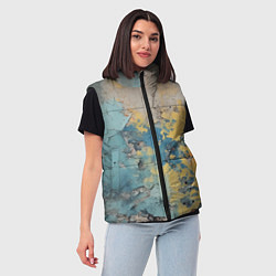 Женский жилет Гранжевая стена с краской, цвет: 3D-светло-серый — фото 2