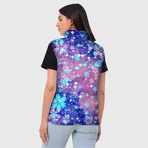 Женский жилет Снежинки - морозный паттерн / 3D-Светло-серый – фото 4