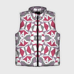 Женский жилет Геометрический узор красно серый