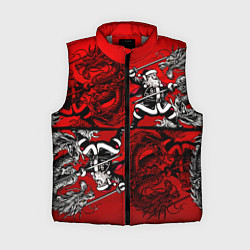 Женский жилет Дед Мороз с копьем и драконом, цвет: 3D-светло-серый