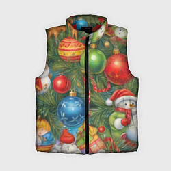 Женский жилет Новогодний принт на елке