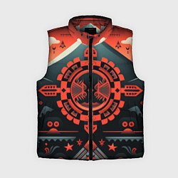 Женский жилет Рисунок в стиле американских индейцев, цвет: 3D-светло-серый