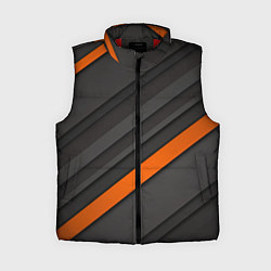 Женский жилет Оранжевая полоса на сером фоне, цвет: 3D-красный