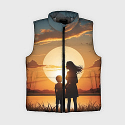 Женский жилет Мать и дитя на закате