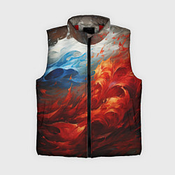 Женский жилет Абстрактный белый синий красный дым