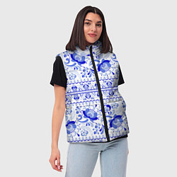 Женский жилет Новогодняя гжельская роспись цветами, цвет: 3D-красный — фото 2