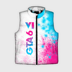 Женский жилет GTA 6 neon gradient style по-вертикали, цвет: 3D-черный