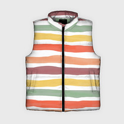 Женский жилет Разноцветные полосы от руки, цвет: 3D-светло-серый